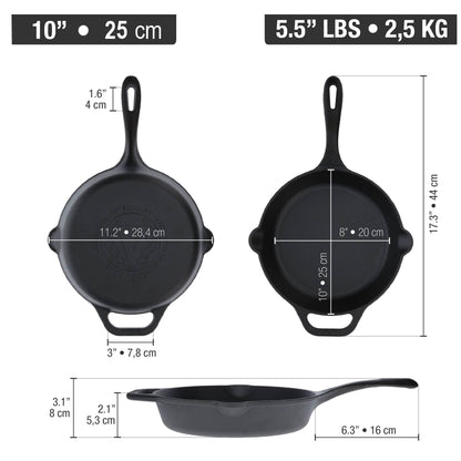 Victoria Cast Iron Skillet 10"