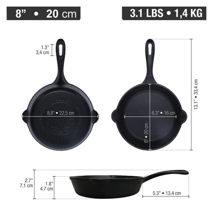 Victoria Cast Iron Skillet 8"