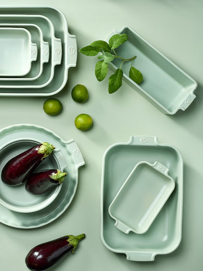 Peugeot Appolia Ceramic Rectangular Baker, 12.5" Sage Green