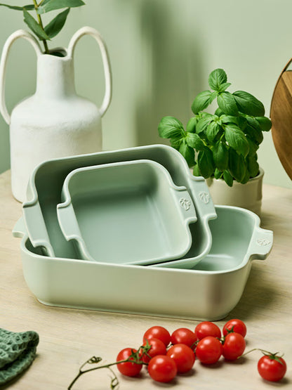 Peugeot Appolia Ceramic Rectangular Baker, 14.25" Sage Green
