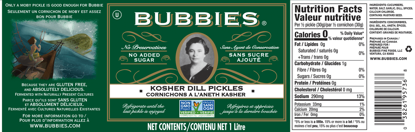 Bubbies Dill Pickles *REFRIGERATED*
