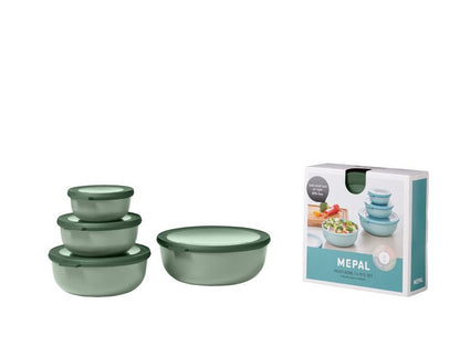 Mepal Cirqula Multi-Bowl Round Shallow, Nordic Jade, Set of 4