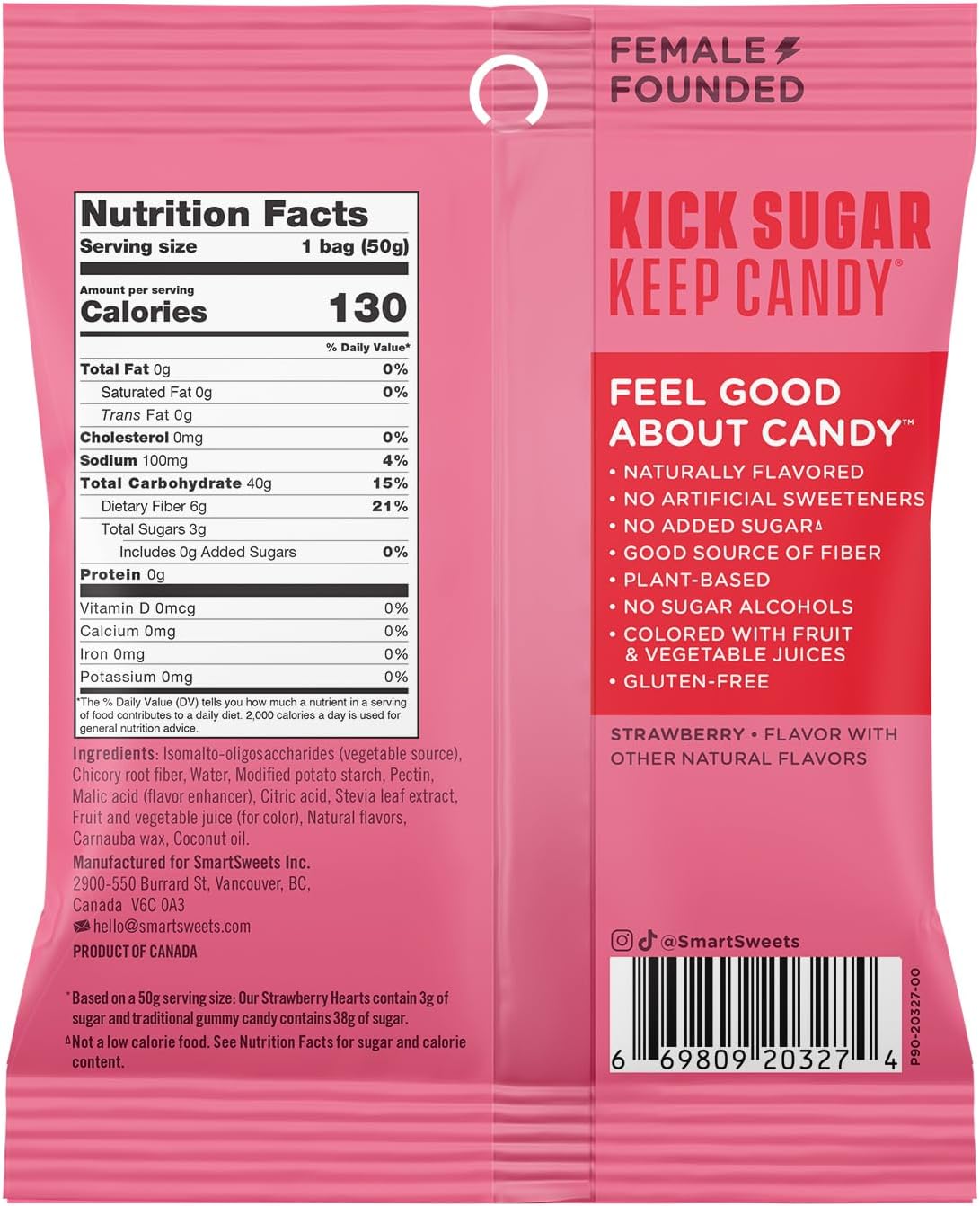 Smart Sweets Strawberry Hearts - LE