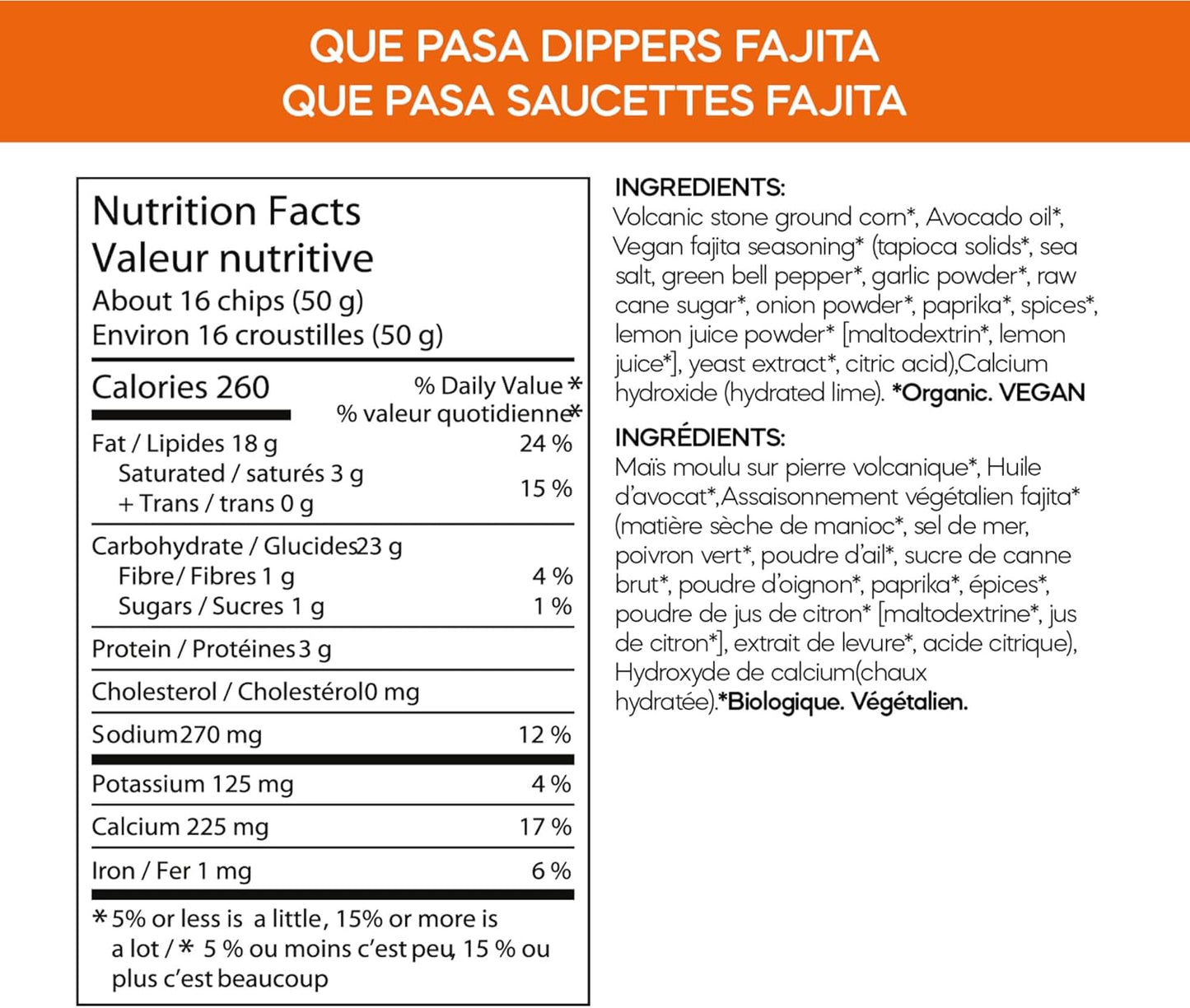 Que Pasa Dippers Fajita, Avocado Oil, Organic