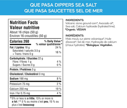 Que Pasa Dippers Sea Salt, Avocado Oil, Organic