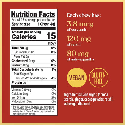 Chimes Calmer Cacao Adaptogen Ginger Chews