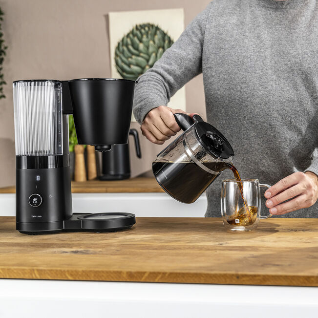 Zwilling Enfinigy Drip Coffee Maker, Glass Carafe, Black