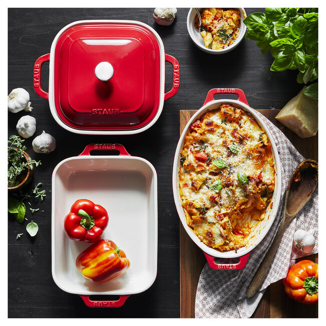 Staub Mixed Baking Dish Set, Cherry Red