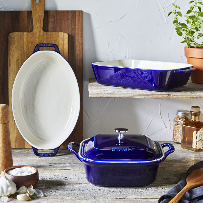 Staub Mixed Baking Dish Set, Dark Blue