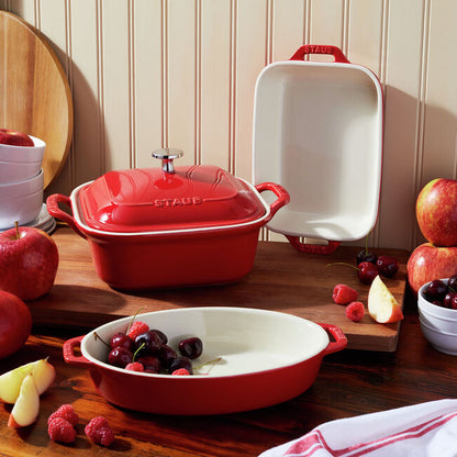 Staub Mixed Baking Dish Set, Cherry Red