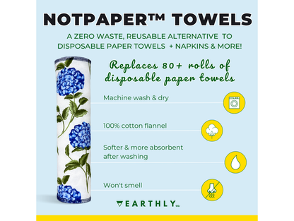 Earthly Co. Notpaper Towel - Blue Hydrangea