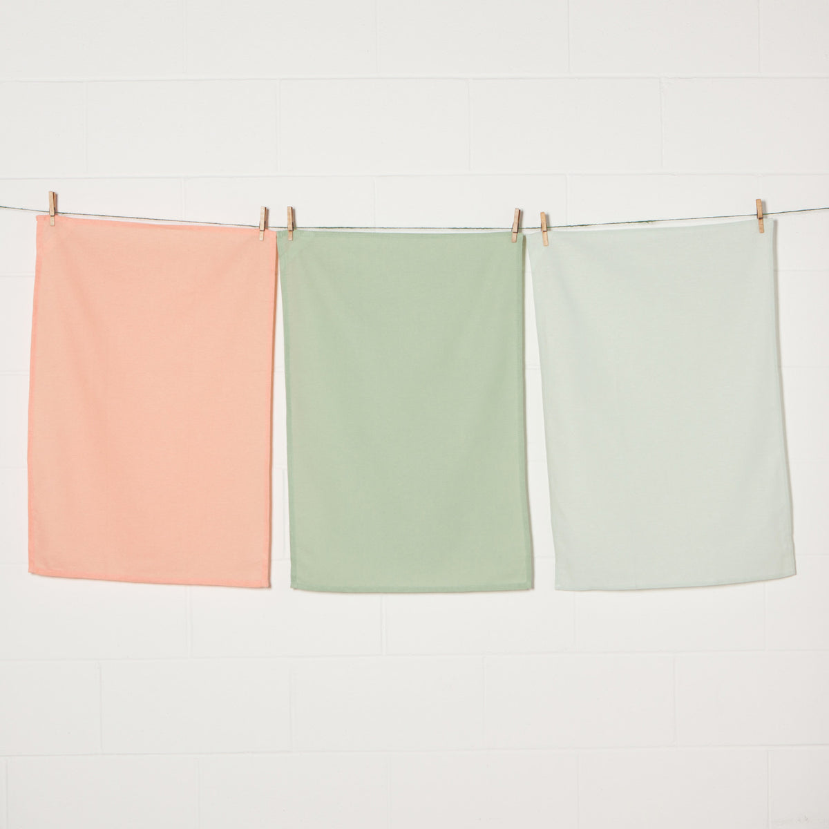 Dishtowel Set Floursack Dawn Eucalyptus Mist, 3-pk