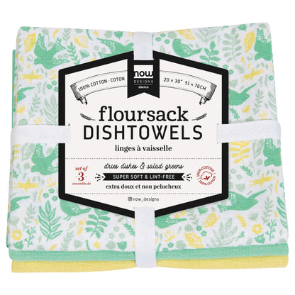 Dishtowel Set Floursack Meadowlark, 3-pk