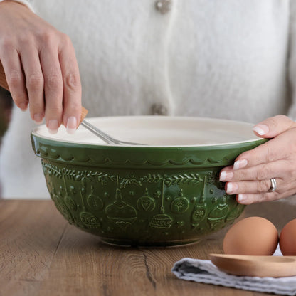 Mason Cash Deck the Halls Mixing Bowl 2.0L, Green