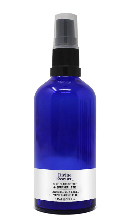 Blue Glass Bottle with Sprayer 100ml