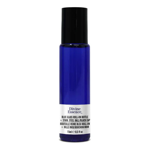 Blue Glass Bottle with Roll-On Top 15ml
