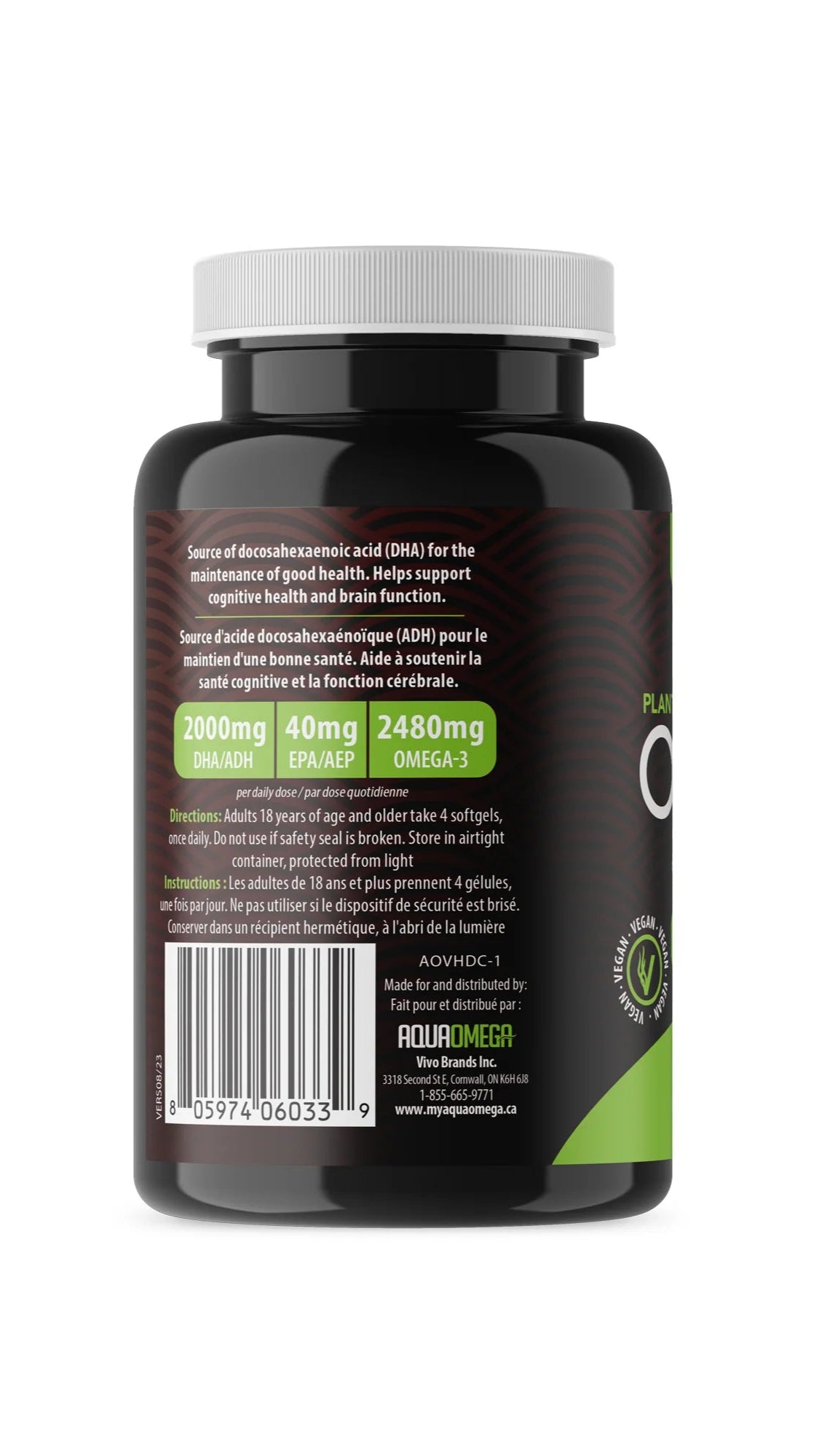 AquaOmega High DHA Plant-Based Omega-3