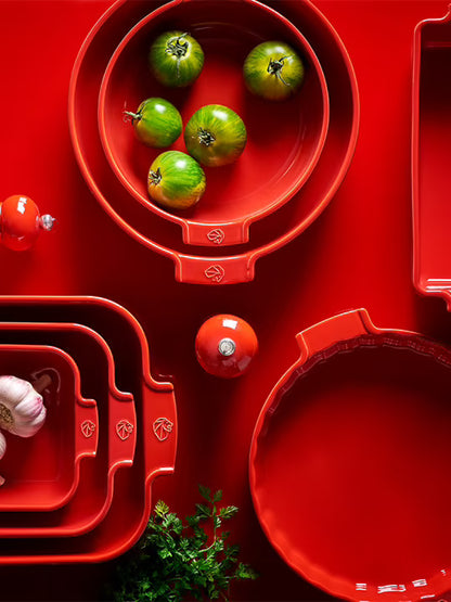 Peugeot Appolia Ceramic Rectangular Baker, 14.25" Red