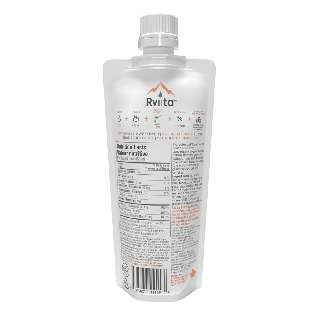 Rviita Energy Peach Green Tea