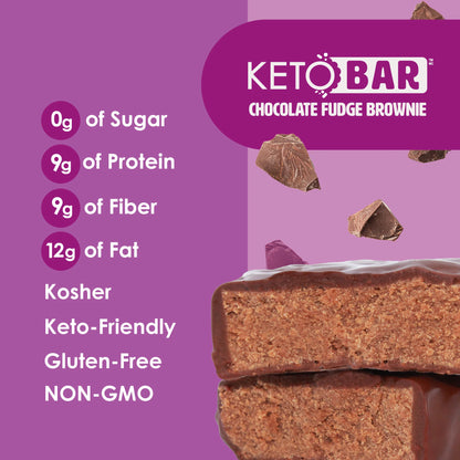 No Sugar Keto Bar Chocolate Fudge Brownie