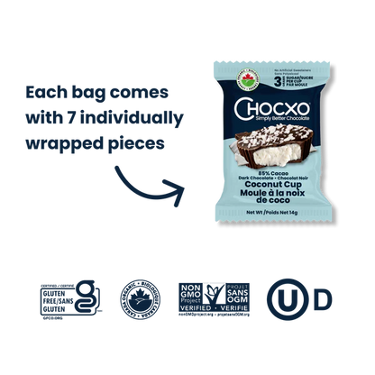 Chocxo Dark Chocolate Coconut Cups (Org)