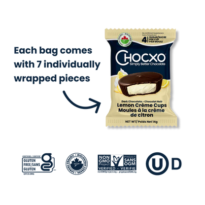 Chocxo Dark Chocolate Lemon Creme Cups (Org)