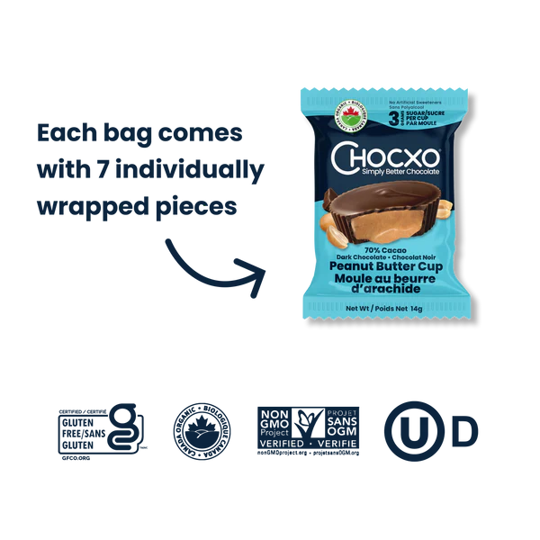 Chocxo Dark Chocolate Peanut Butter Cups (Org)