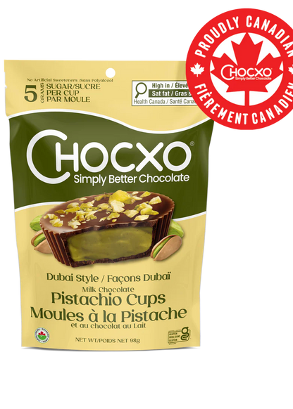 Chocxo Milk Chocolate Dubai Style Pistachio Cups (Org) - LE