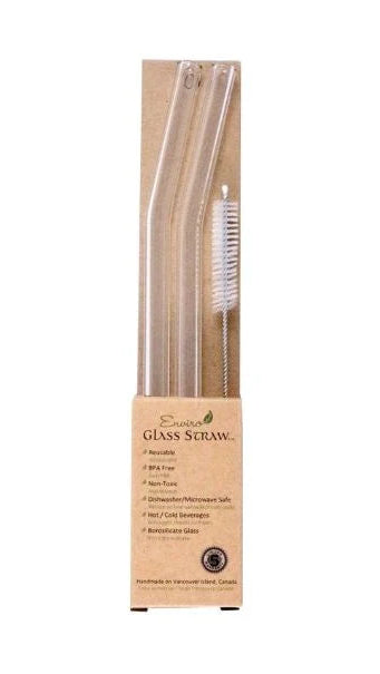 Enviro Glass Straw 10" Bent, 2-Pack