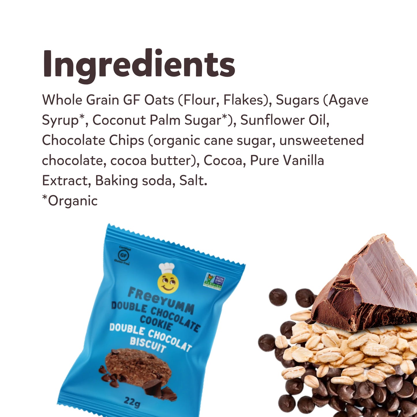 FreeYumm Double Chocolate Soft Baked Cookies (GF) (DF)