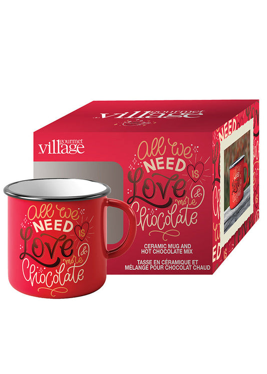 Gift Mug + Cocoa Set - All We Need Is Love and Chocolate