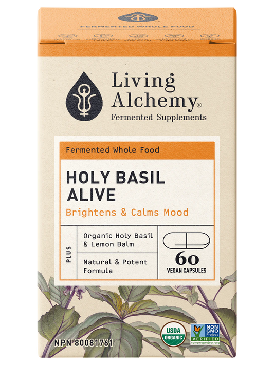 Holy Basil Alive - Fermented, Organic 60 Capsules