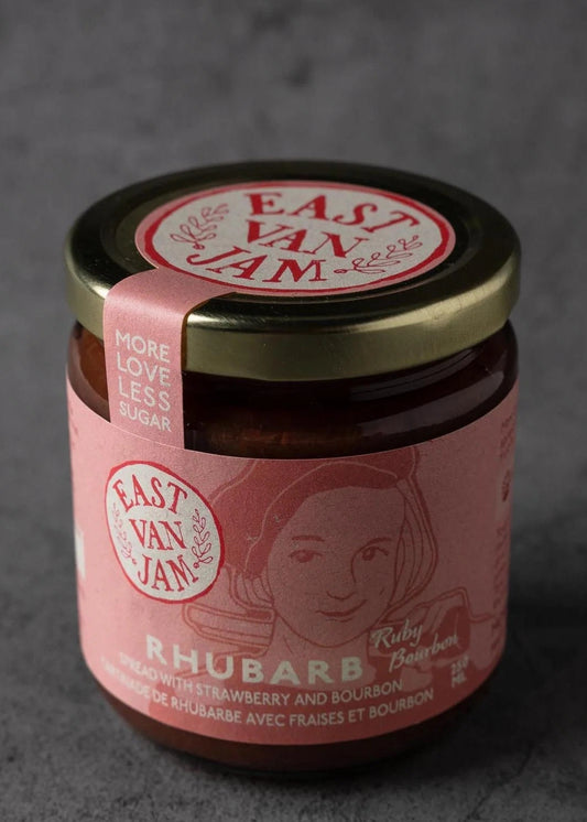 East Van Jam Ruby Bourbon Rhubarb Low Sugar Spread