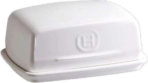 Emile Henry Butter Dish, White