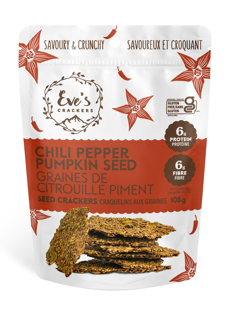 Eve's Seed Crackers, Chili Pepper Pumpkin Seed (GF)