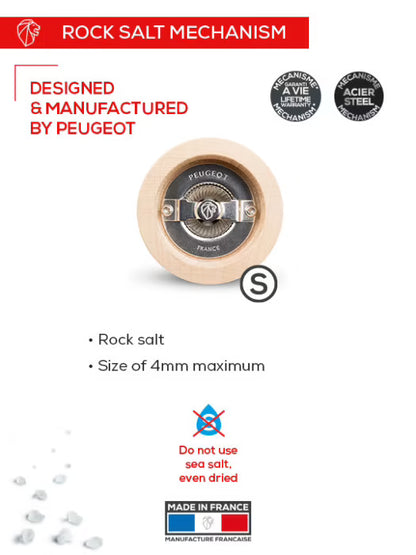 Peugeot Line Manual Salt Mill, Natural