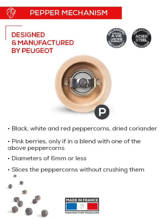 Peugeot Line Manual Pepper Mill, Dark Carbon