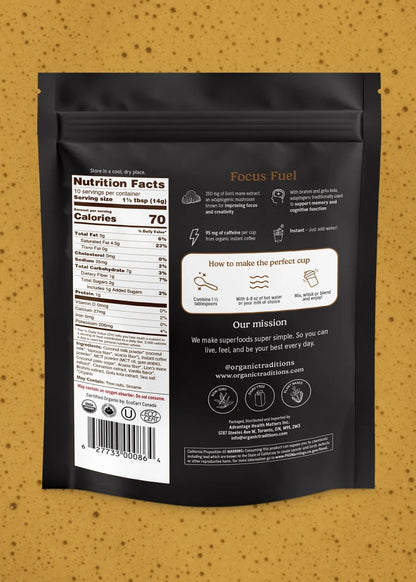 Focus Fuel Instant Mushroom Coffee, Organic