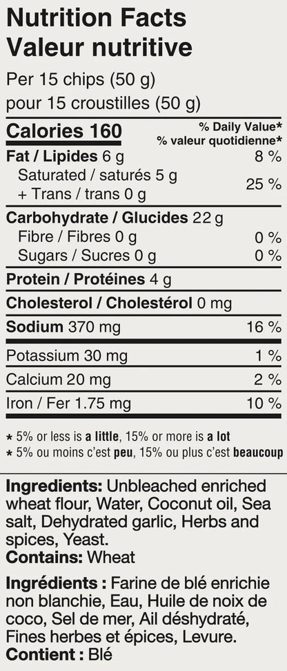 Cedar Valley Pita Chips, Garlic & Herb