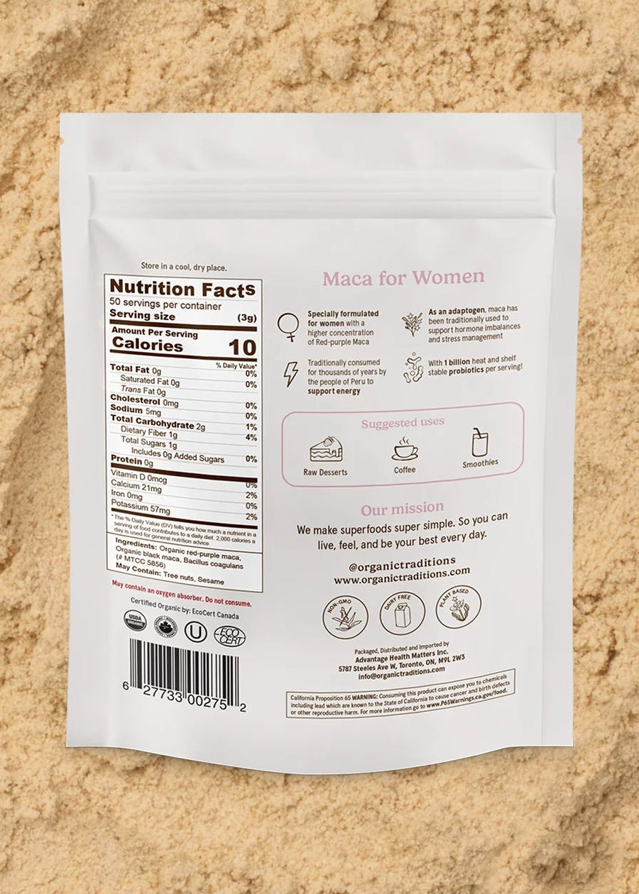 Maca for Women + Probiotics, Organic Traditions