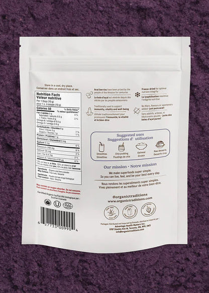 Acai Berry Powder, Organic Traditions