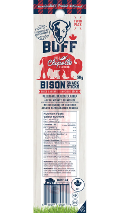BUFF Bison Snack Sticks, Chipotle