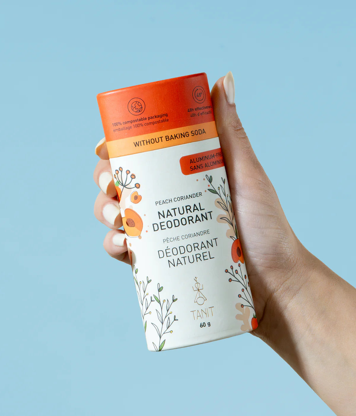 Tanit Natural Solid Deodorant, Peach Coriander