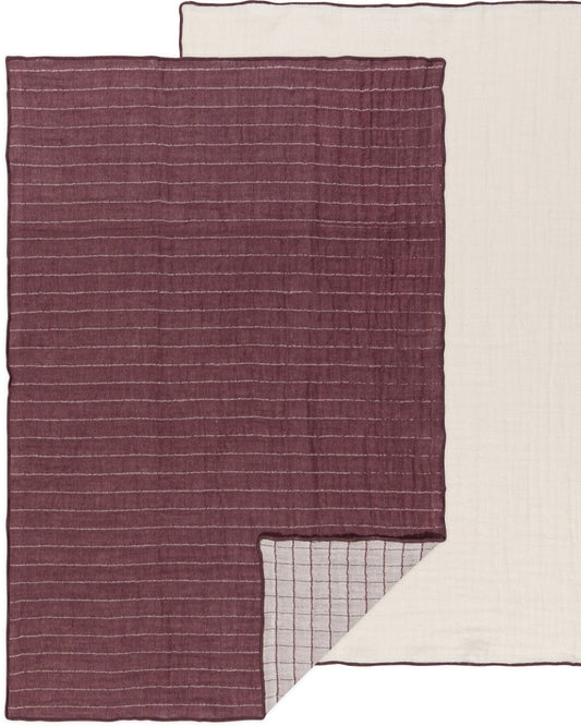 Dishtowel Set Double Gauze Ash Plum, 2-pk