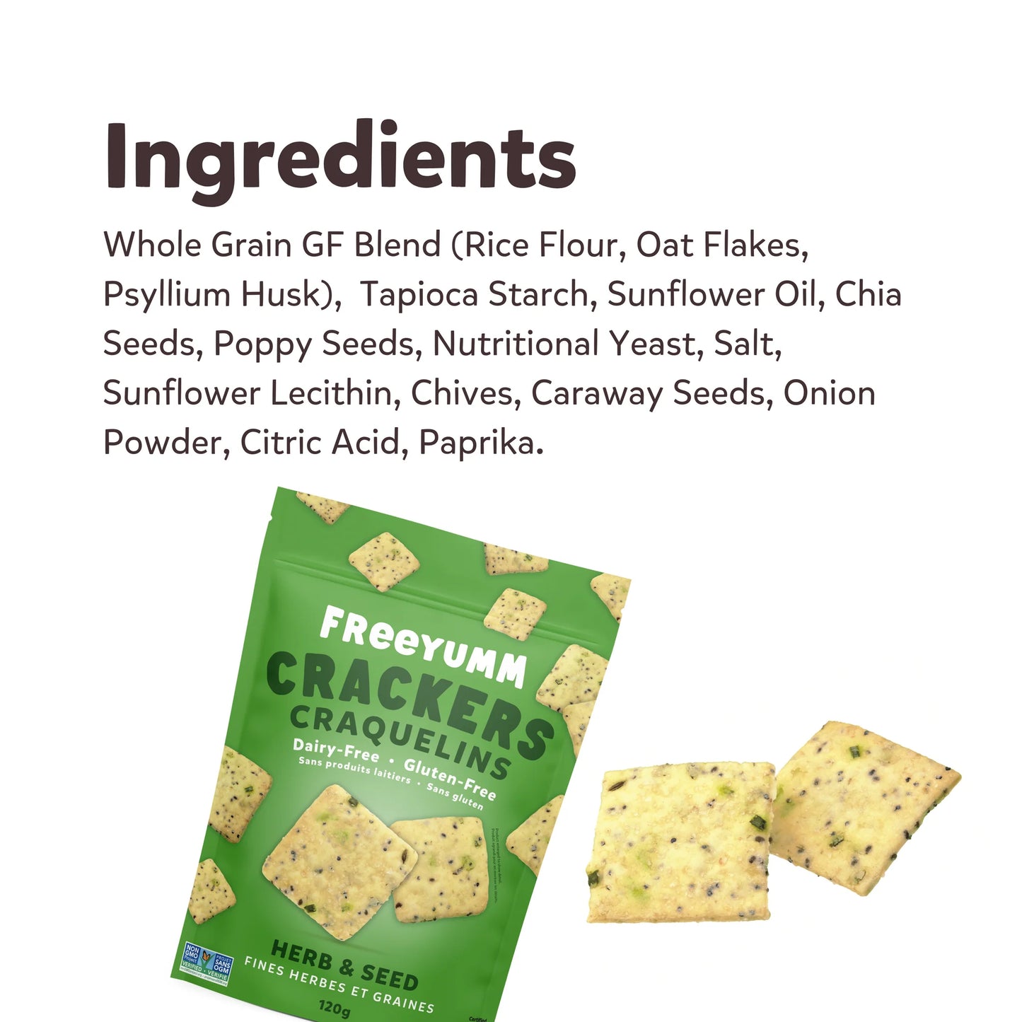 FreeYumm Herb & Seed Crackers (GF) (DF)