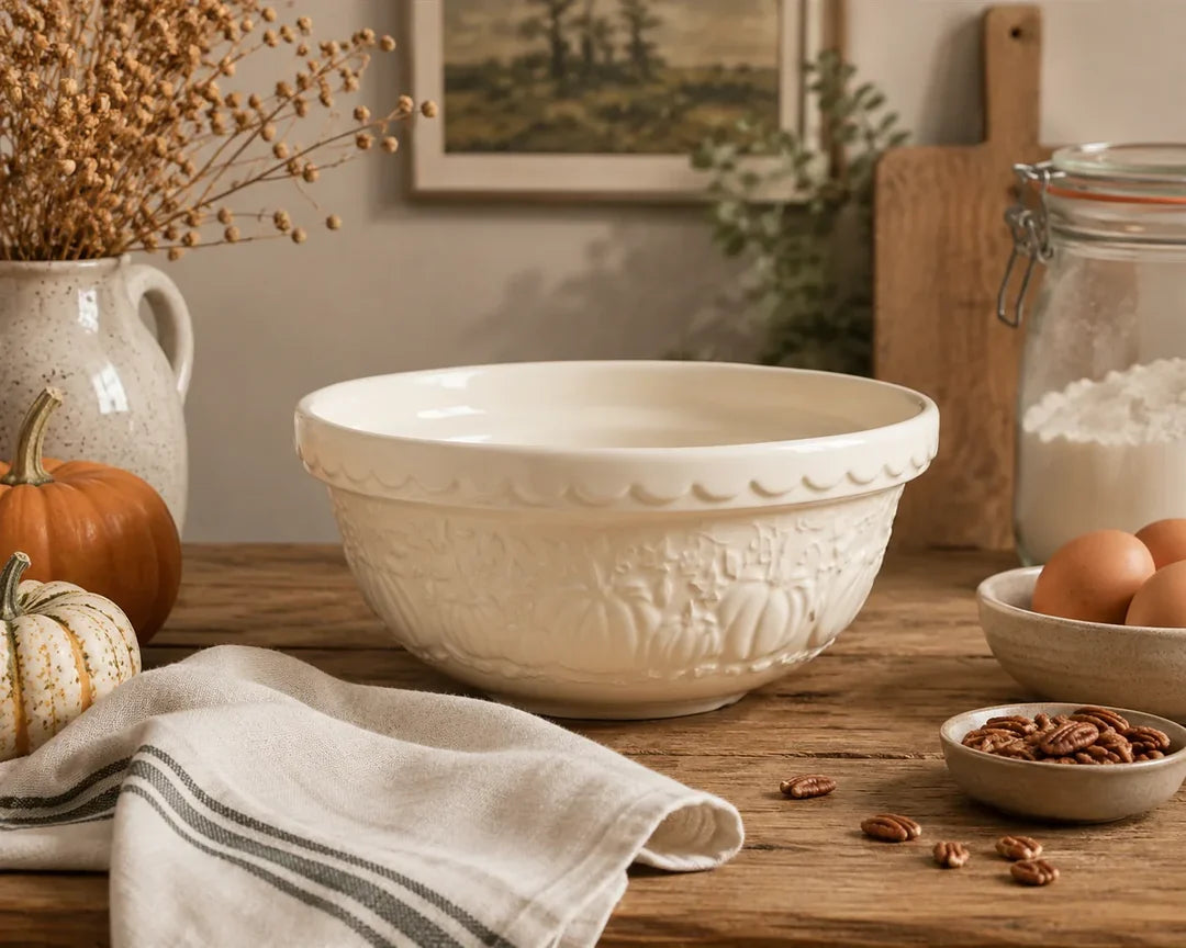 Mason Cash Pumpkin Mixing Bowl 2.0L, Cream