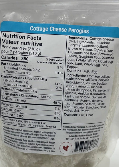 Gluten Free Perogies, Cottage Cheese *FROZEN*