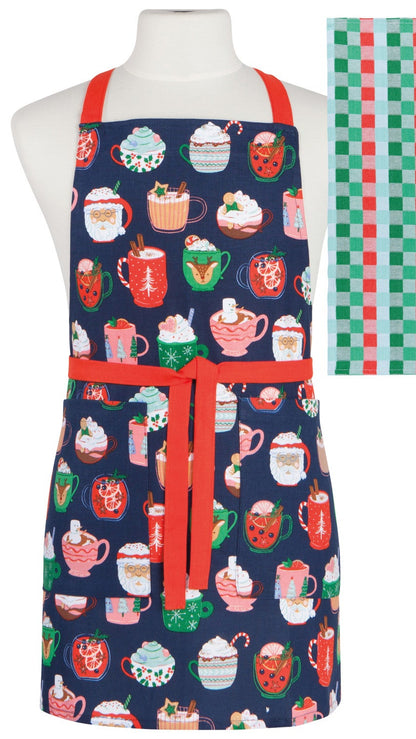 Chef's Apron + Dishtowel Set, Cozy Cups