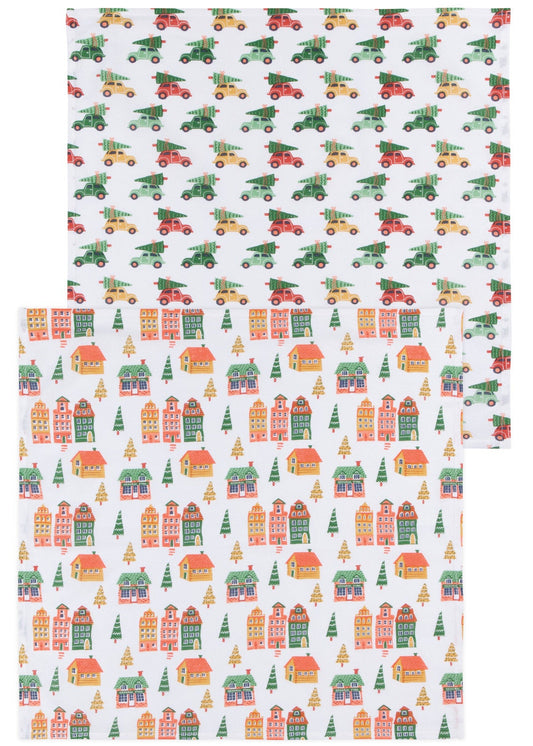 Dishtowel Set Floursack Candy Cane Lane, 2-pk