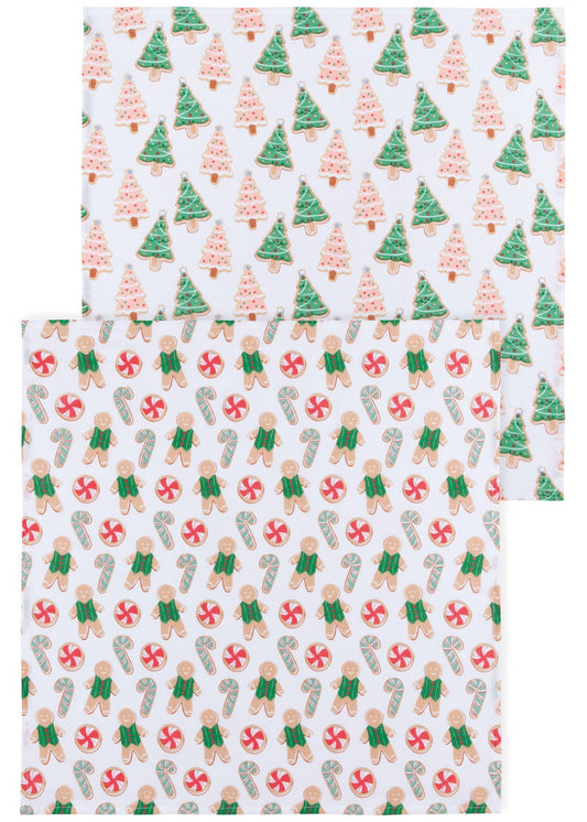Dishtowel Set Floursack Cookie Exchange, 2-pk